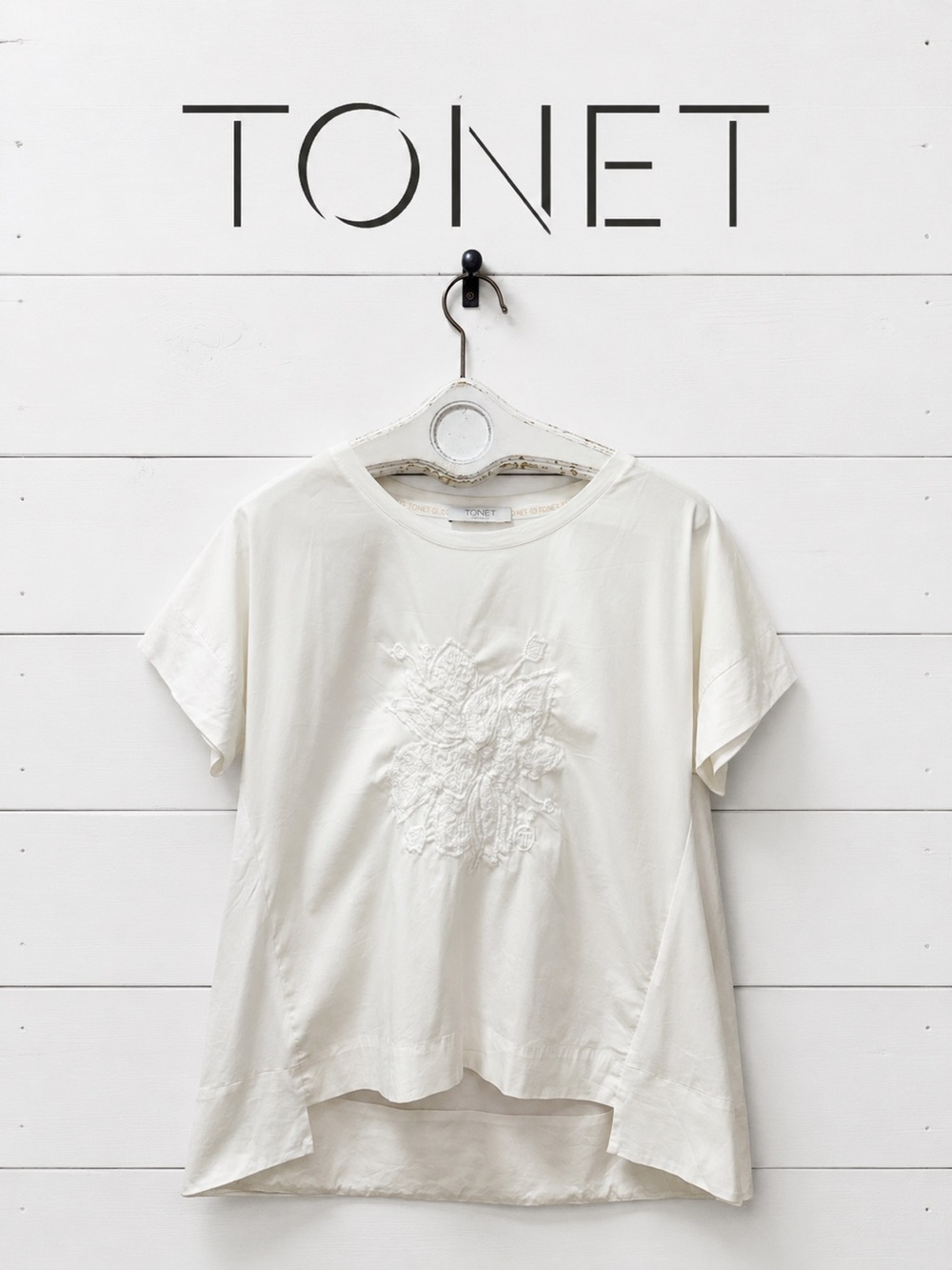 TONET Italian Designer Blouse – White – Size 44 (IT)/ 8US
